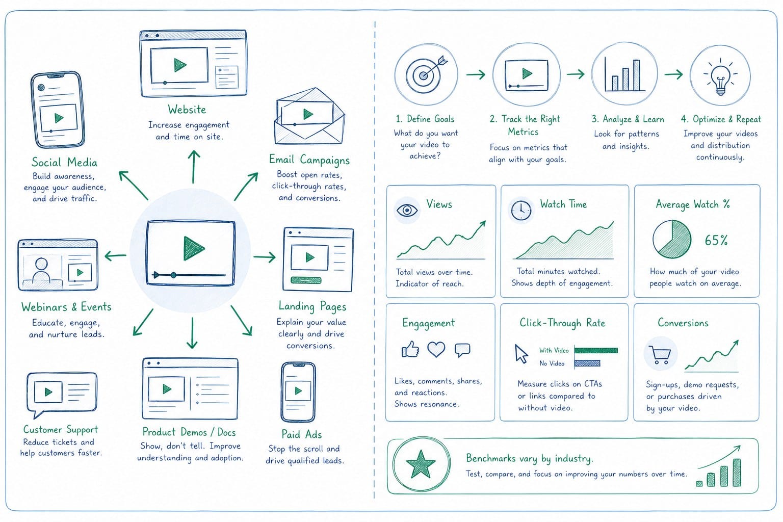 Infographic: Where to use your videos and how to measure whether they are working