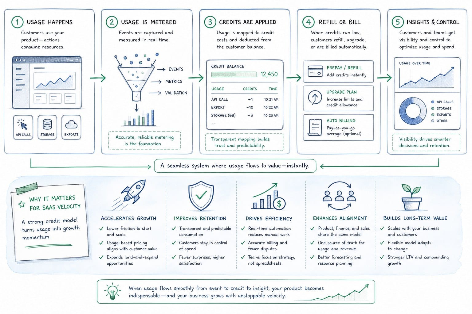Infographic: How the credit model works and why it matters for SaaS velocity