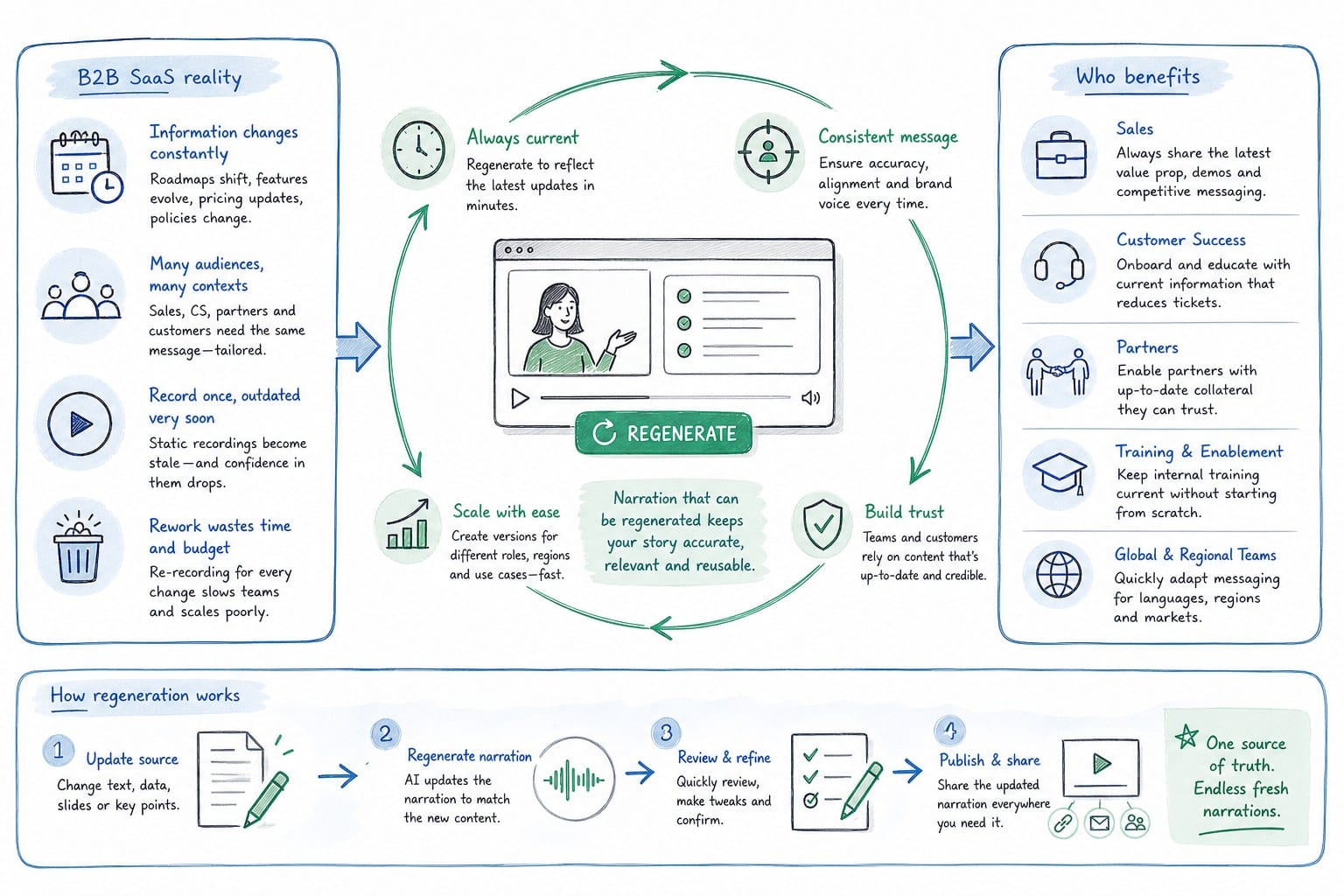 Infographic: Why B2B SaaS teams specifically need narration that can be regenerated