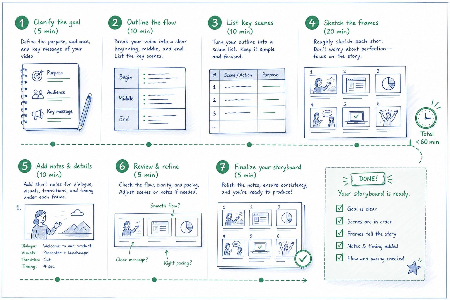 Infographic: A step-by-step process for building the storyboard in under an hour