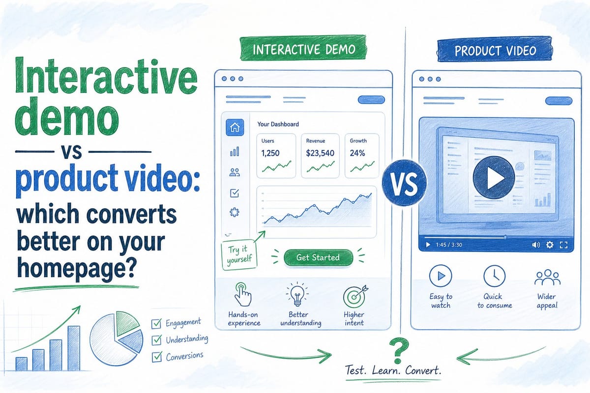 Interactive demo vs product video: which converts better on your homepage