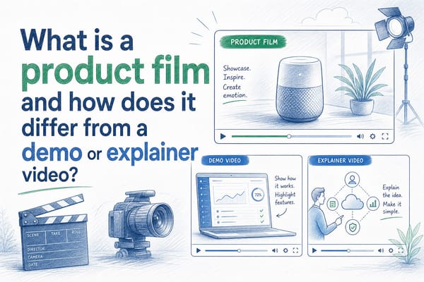 What is a product film and how does it differ from a demo or explainer video